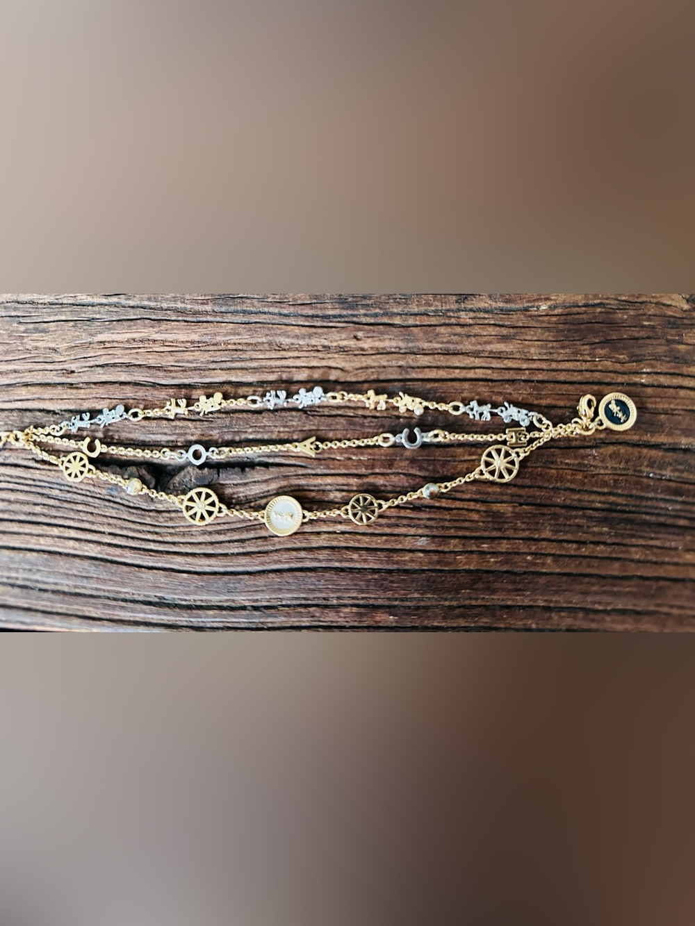 Coach horse and carriage multi-strand charm bracelet (or purse charm chain) EUC